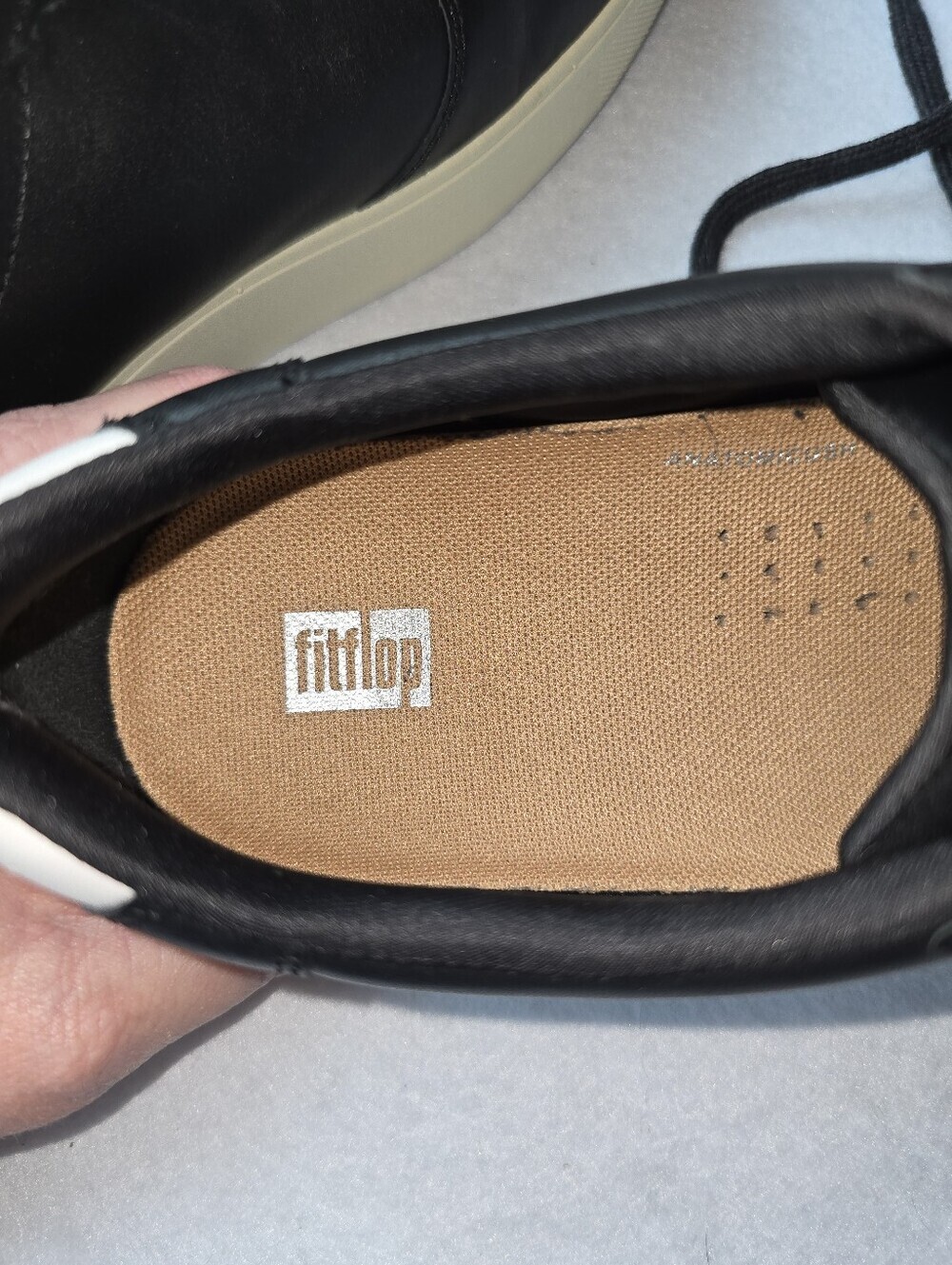 Fitflop Rally Leather Comfort Sneakers Cushion Walking Shoes Black Men's Size 11 - Picture 7 of 10